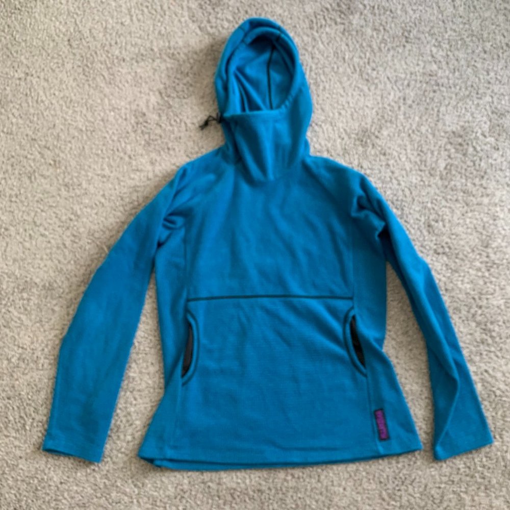 Melanzana Women’s Micro Grid hoodie - Blue, Size M